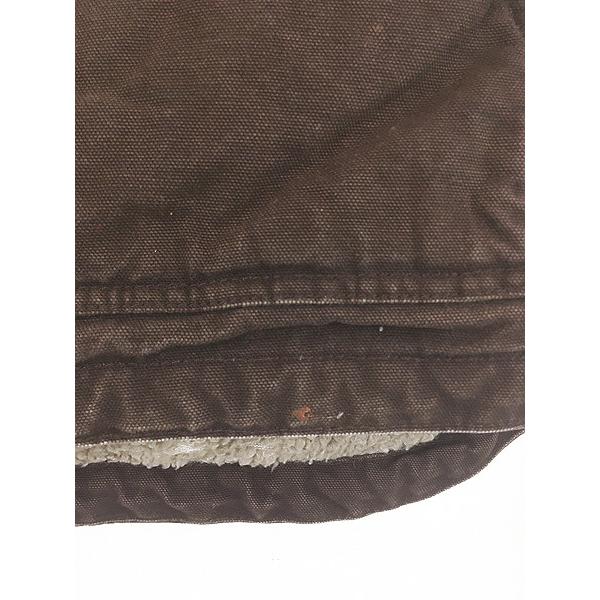 古着 Carhartt 裏ボア DKB ダークブラウン ダック ハイネック ベスト M