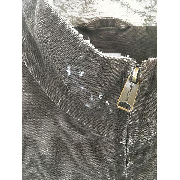 古着 Carhartt 裏ボア DKB ダークブラウン ダック ハイネック ベスト M