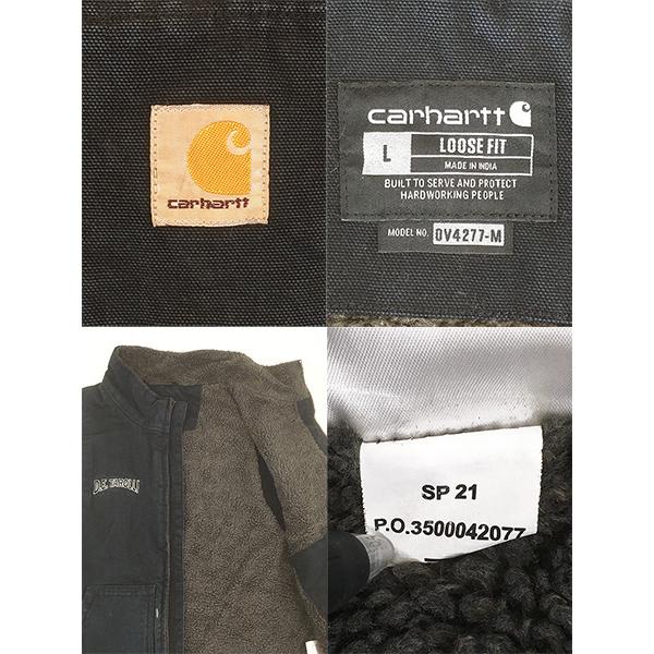 古着 Carhartt 裏ボア BLK ブラック ダック ハイネック ベスト L