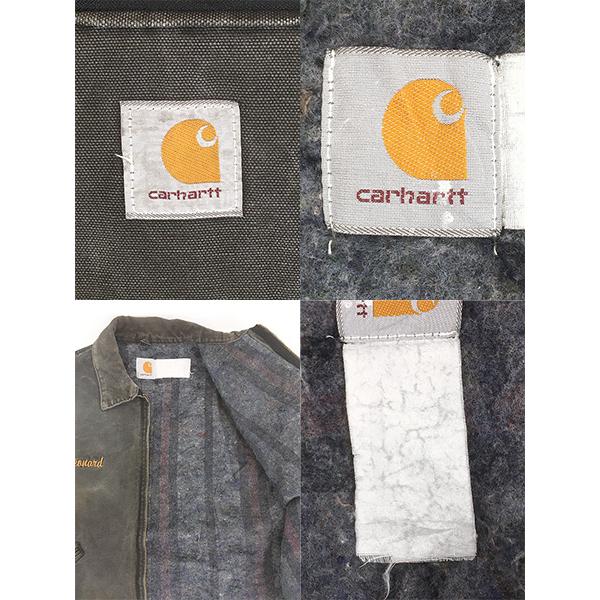 古着 80-90s Carhartt 裏地 ストライプ ブランケット グレー ダック