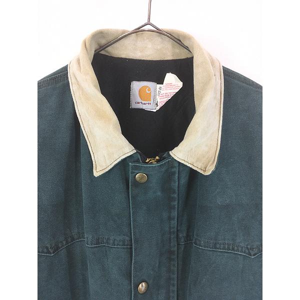 古着 80s USA製 Carhartt ウエスタンヨーク ブルー ダック 防寒