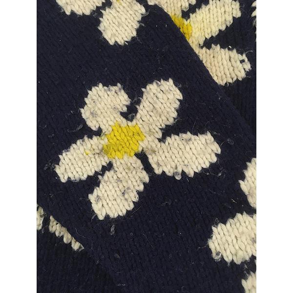 古着 フラワー モチーフ 襟付き ヘビー ウール エクアドル ニット セーター XL位 古着 古着 フラワー モチーフ 襟付き ヘビー ウール エクアドル ニット