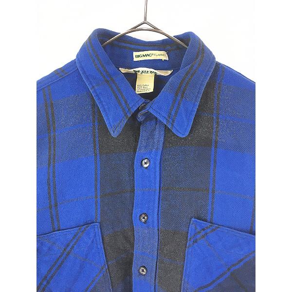 古着 80s USA製 St John's Bay BIG MAC ブラック × ブルー