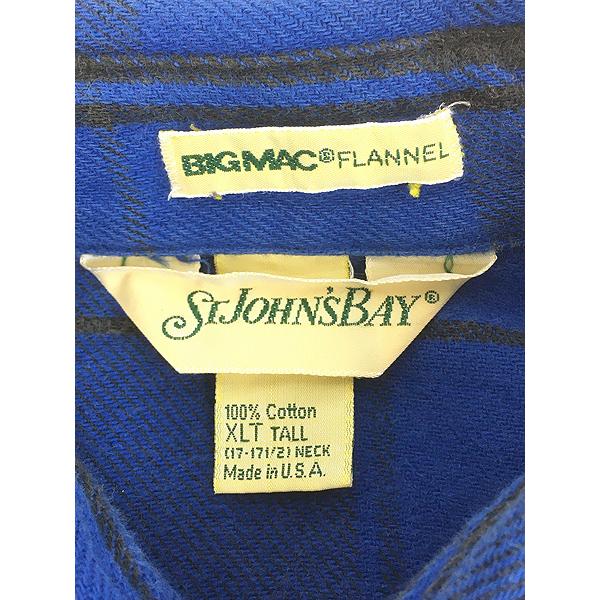 古着 80s USA製 St John's Bay BIG MAC ブラック × ブルー