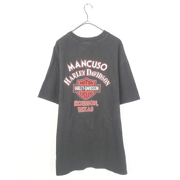 古着 90s HARLEY DAVIDSON イーグル 星条旗 フラッグ Tシャツ XL位