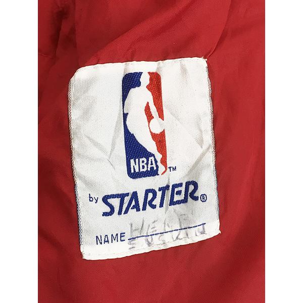 古着 90s STARTER NBA Chicago BULLS ブルズ パデット ナイロン ジャケット パーカー XL_7