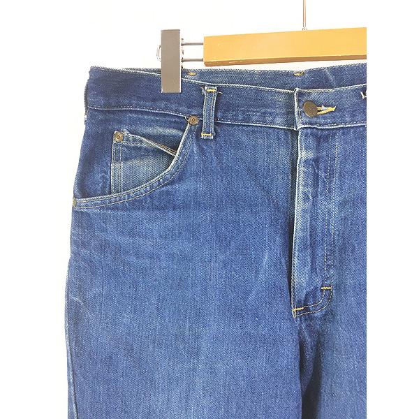 古着 70s USA製 Lee 200 ヒゲ 縦落ち 濃紺 ブルー デニム フレア