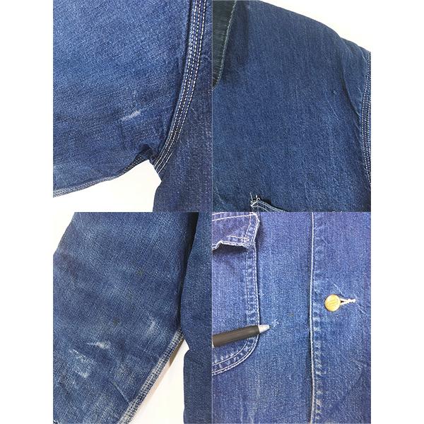 古着 70s USA製 Carhartt ストライプ ブランケット ライナー 濃紺