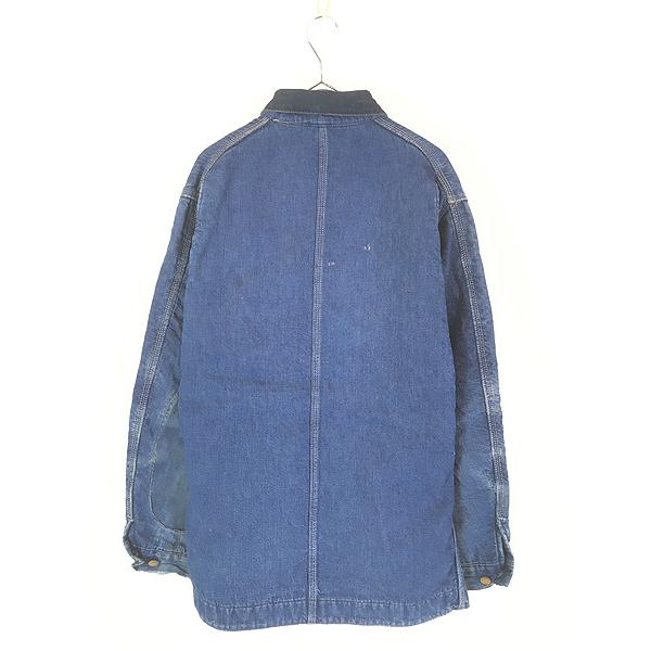 古着 70s USA製 Carhartt ストライプ ブランケット ライナー 濃紺