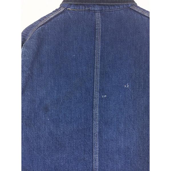 古着 70s USA製 Carhartt ストライプ ブランケット ライナー 濃紺