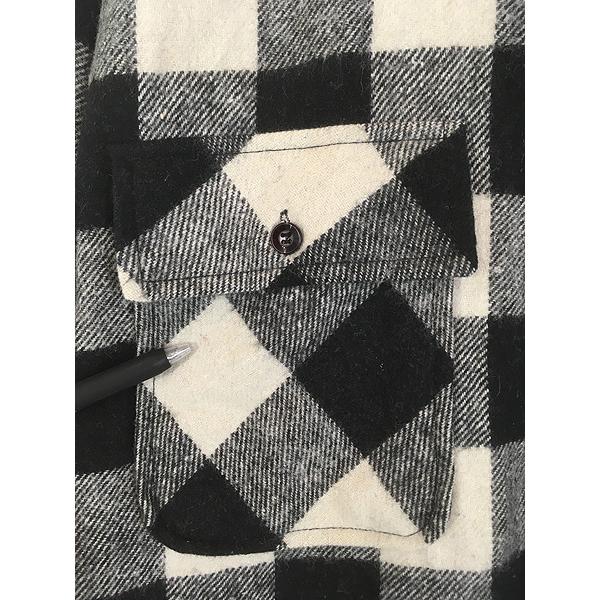 古着 70s Sears Kings Road マチ付 ブラック × ホワイト ブロック
