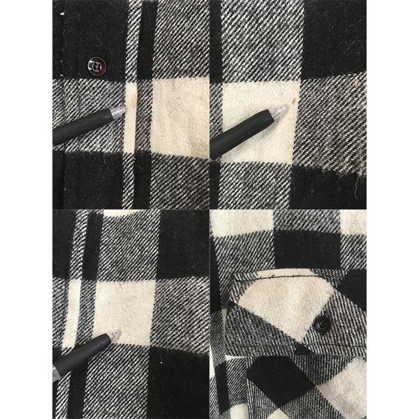 古着 70s Sears Kings Road マチ付 ブラック × ホワイト ブロック