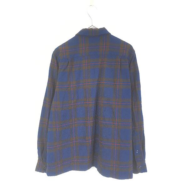 古着 40s Pendleton 好配色 ブルー×ブラウン×レッド チェック 開襟
