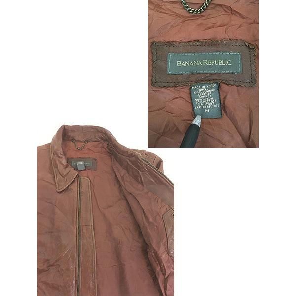 古着 90s BANANA REPUBLIC 本革 オール レザー カー コート ジャケット