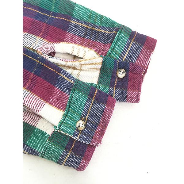 古着 80s USA製 FIVE BROTHER カラフル チェック ヘビー フランネル