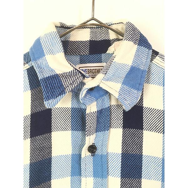 70s 80s USA製 FIVE BROTHER ネルシャツ 白紺 ヘビネル 楽天市場】70s 80s USA製 FIVE BROTHER チェック 長袖 ヘビー