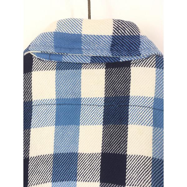 古着 70s USA製 FIVE BROTHER ネイビー×ブルー×ホワイト ブロック