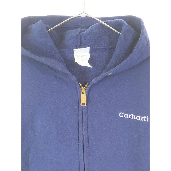 古着 00s Carhartt ワンポイント 刺しゅう スウェット ジップ パーカー