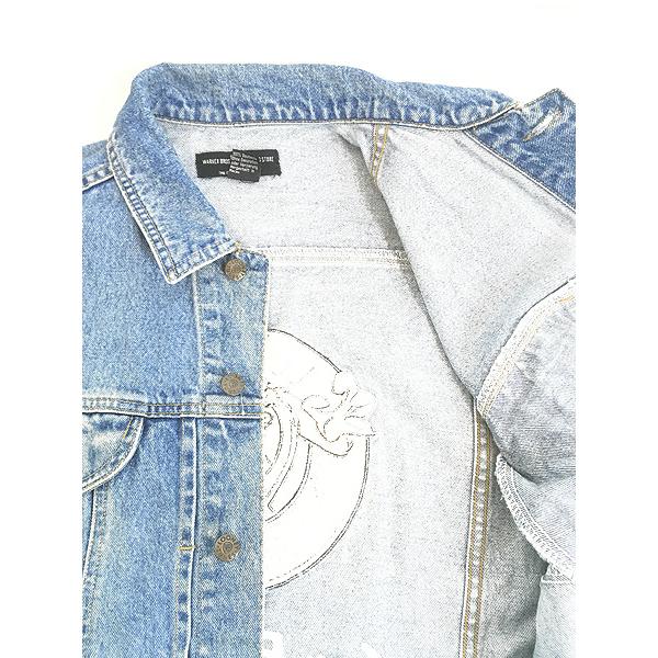 古着 90s LOONEY TUNES タズマニアン デビル 刺しゅう デニム