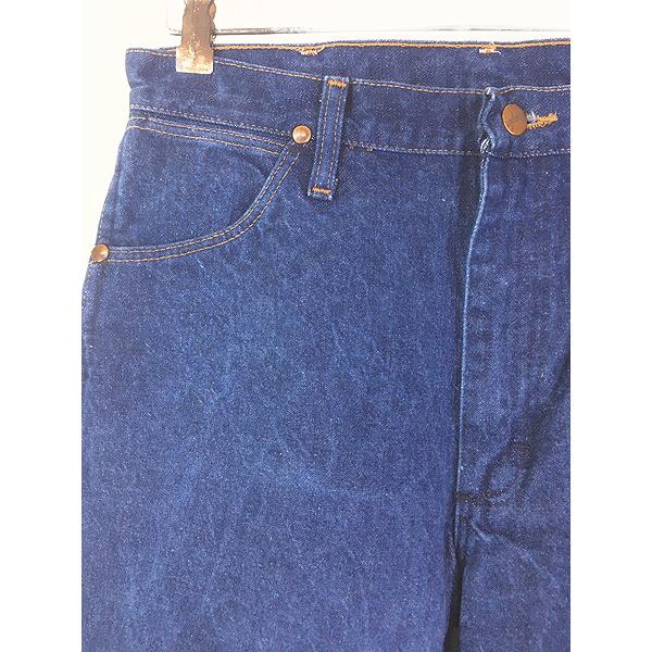古着 80-90s USA製 Wrangler 13MWZ 濃紺 ブルー デニム パンツ 