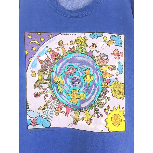 古着 90s USA製 Kiki Suarez 「We Are All One Being」 世界 地球 
