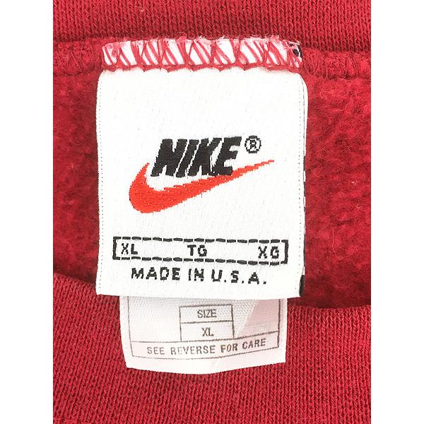 古着 90s USA製 NIKE BIG スウォッシュ 刺しゅう スウェット