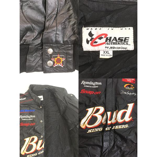 古着 USA製 CHASE 「Budweiser」 バドワイザー 企業 刺しゅう 本革