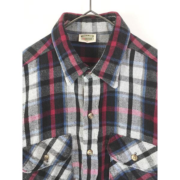 古着 90s USA製 FIVE BROTHER 好配色 チェック ヘビー フランネル