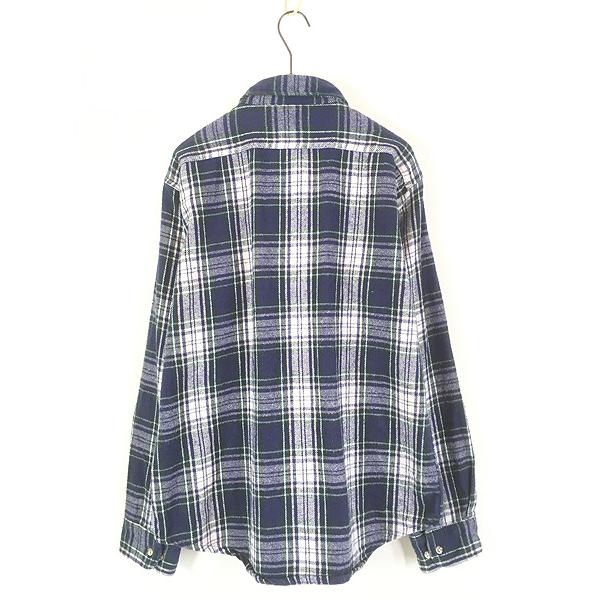 古着 90s FIVE BROTHER ブルー チェック ヘビー フランネル コットン