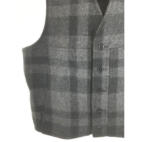 古着 80s USA製 FILSON 名作 ブラック × グレー バッファロー チェック 