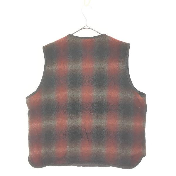 古着 80s USA製 WoolRich オンブレ シャドー チェック ウール ビーチ