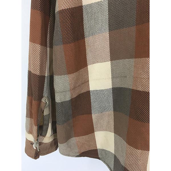 古着 70s BIG YANK ブラウン ブロック チェック ヘビー フランネル