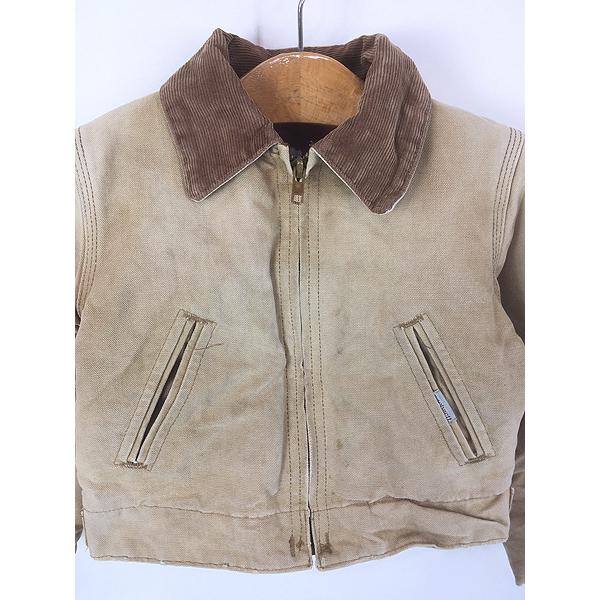 キッズ 古着 80s- Carhartt レッド キルティング ライナー ブラウン