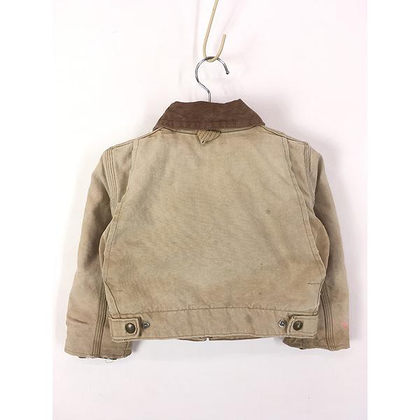 キッズ 古着 80s- Carhartt レッド キルティング ライナー ブラウン