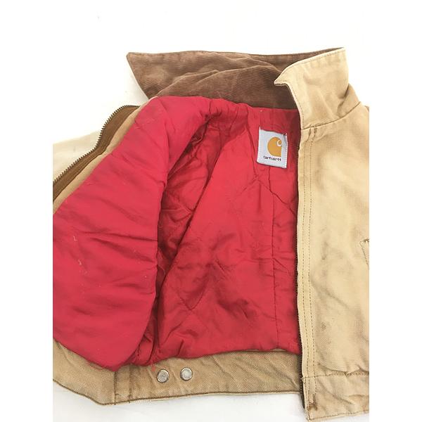 キッズ 古着 80s- Carhartt レッド キルティング ライナー ブラウン