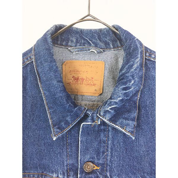古着 90s USA製 Levi's 70506-0216 濃紺 ブルー デニム トラッカー