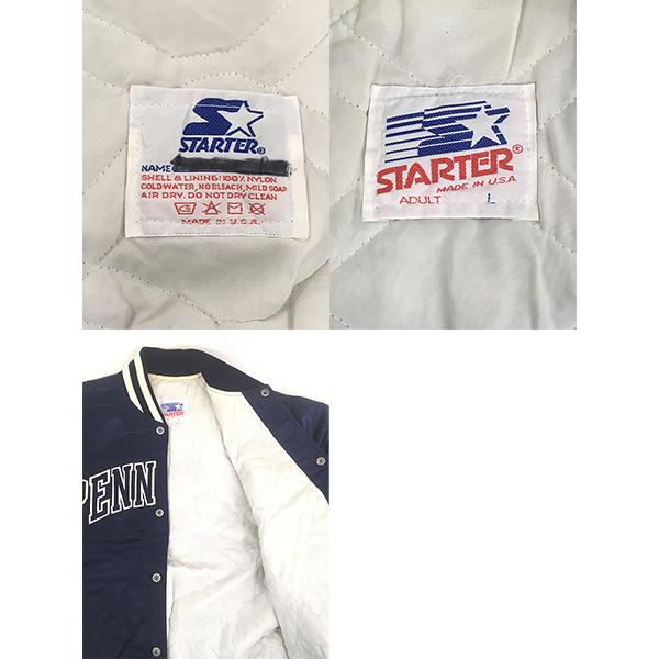 古着 80s USA製 STARTER 「PENN STATE」 カレッジ 光沢 サテン 