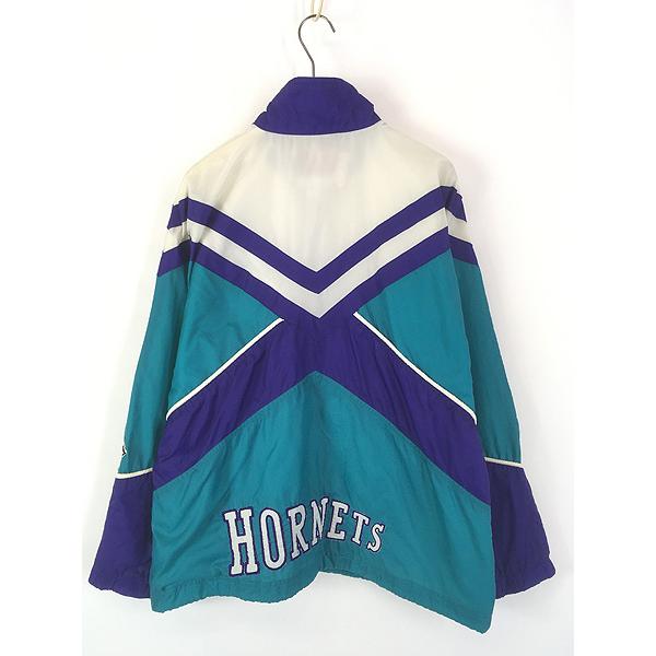 【古着】NBA Charlotte Hornets ナイロンジャケット 古着 90s NBA Charlotte Hornets ホーネッツ プルオーバー ナイロン