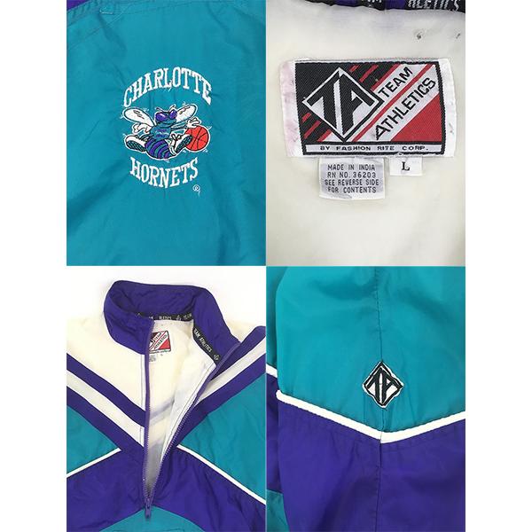 古着 90s NBA Charlotte Hornets ホーネッツ プルオーバー ナイロン
