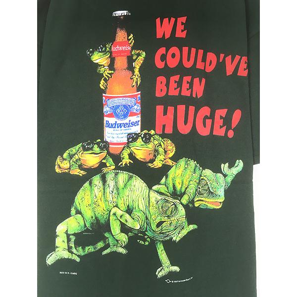 古着 90-00s Budweiser バドワイザー ビール 企業 カエル カメレオン T
