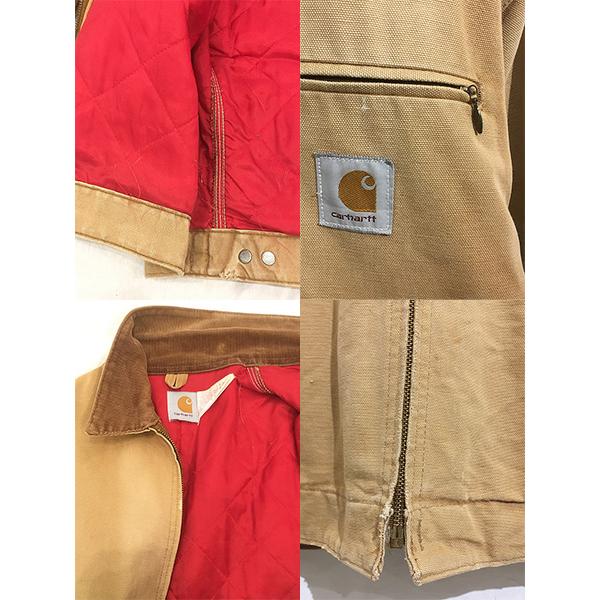 古着 80s- Carhartt レッド キルティング ライナー フェード ブラウン