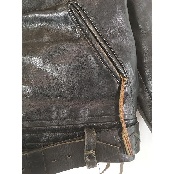 60年代ヴィンテージ最高級ホースハイド！CAL LEATHER【値下げ交渉可能】 古着 60s CAL LEATHER 本革 レザー ベルト付き ダブル ライダース