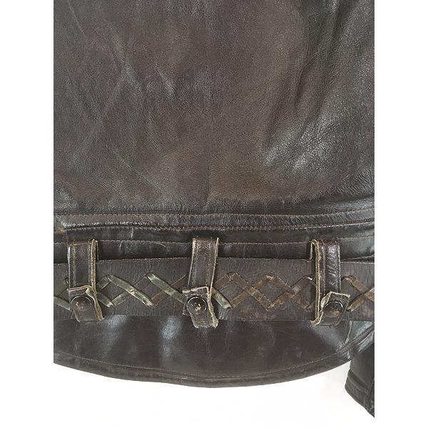 60年代ヴィンテージ最高級ホースハイド！CAL LEATHER【値下げ交渉可能】 古着 60s CAL LEATHER 本革 レザー ベルト付き ダブル ライダース