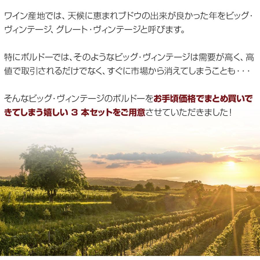 ワイン ワインセット 赤 ボルドー 2015年 2016年 当り年 3本セット