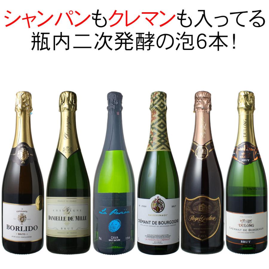 送料無料 セット シャンパン入 瓶内二次発酵 スパークリング ワインセット ワインセット シャンパン製法 セット ワイン ワイン 通販 泡好き歓喜 6本 第22弾 ビールと洋酒専門店酒のやまいち