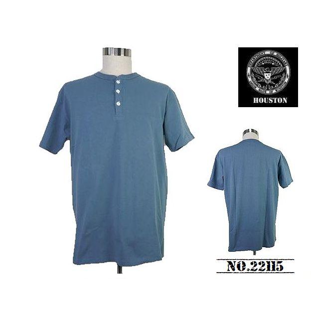 【送料無料 34%OFF】HOUSTON  ヒューストン   オーバーダイ ヘンリーネックTシャツ     NO.22115   BLUE_XLサイズ｜dragon-agent｜04