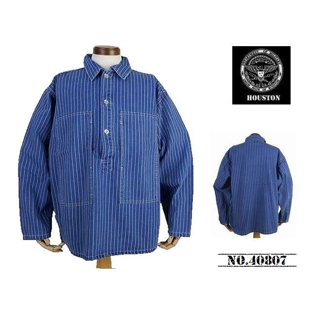 ヒューストン ウォバッシュストライプシャツ プルオーバー 美品 濃紺【XXL】 HOUSTON ヒューストン ウォバッシュストライプ プルオーバー