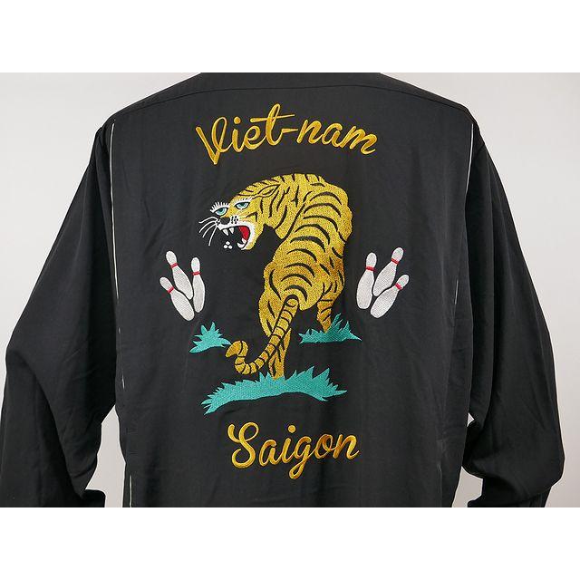 新品　HOUSTON ヒューストン　ボーリングシャツ　長袖　XL タイガー 虎 HOUSTON（ヒューストン） 【送料無料 30%OFF 】HOUSTON 刺繍長袖