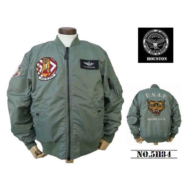 送料無料 25%OFF】HOUSTON ヒューストン 刺繍&ワッペン カスタムMA-1