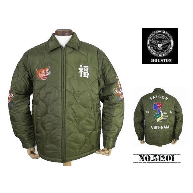 HOUSTON ヒューストン ベトナムジャケット MAP オリーブドラブ XL HOUSTON 【送料無料 30%OFF】HOUSTON ヒューストン ベトナム